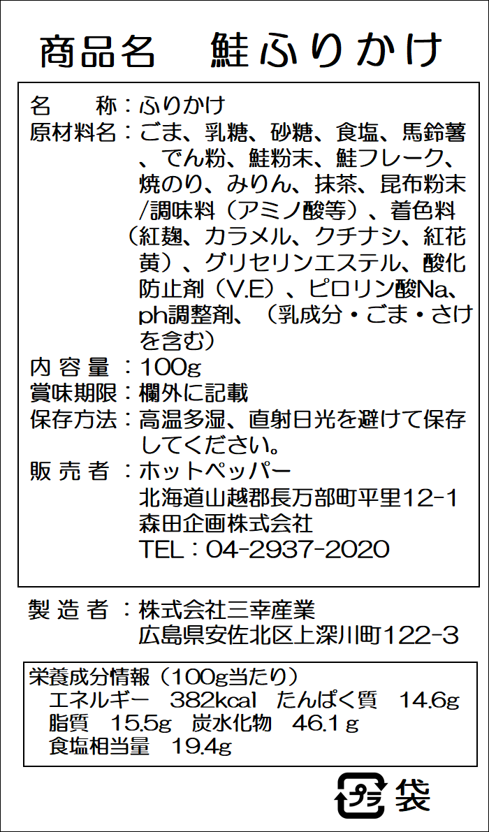 誤った表示ラベル（アレルギー表示の一部が欠落）